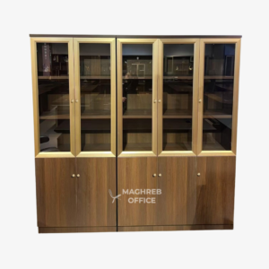 Armoire de bureau avec portes vitrées et portes pleines
