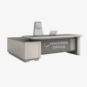 Bureau premium design avec finition lisse et rangement latéral intégré pour bureau de direction