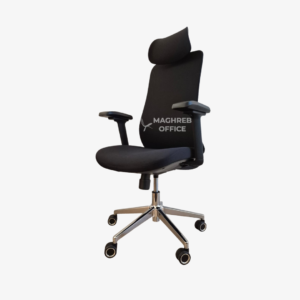 Chaise de bureau ergonomique avec appui-tête – Siège pivotant avec accoudoirs réglables