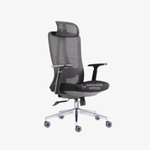 Chaise de bureau haut dossier en maille technique avec appui-tête ergonomique