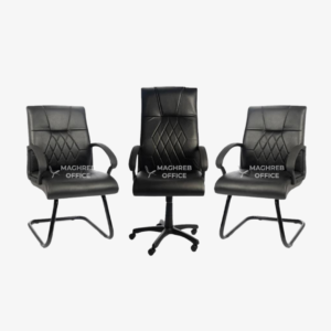 Ensemble fauteuil direction et visiteurs coloris noir