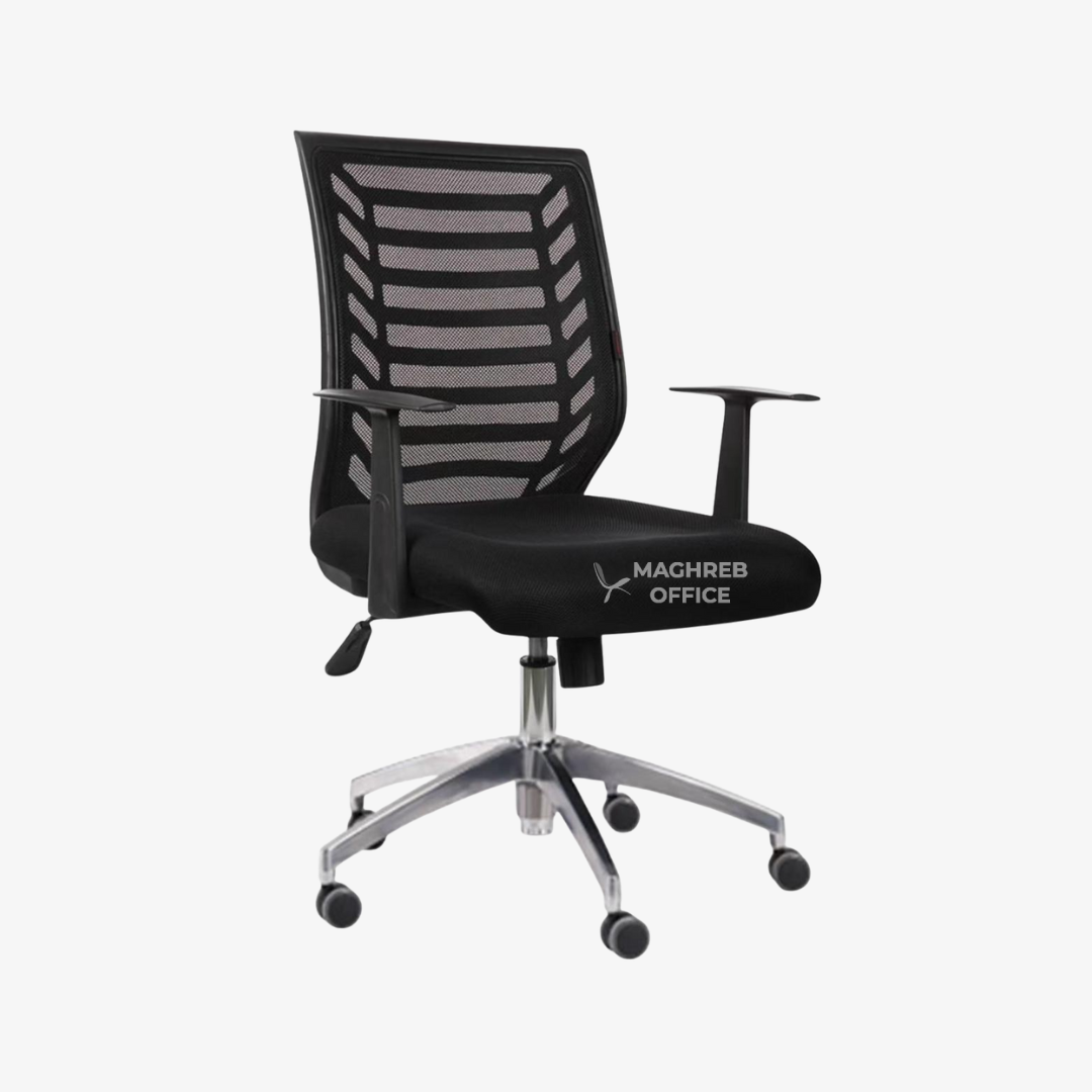 Fauteuil moderne pour espace professionnel avec accoudoirs fins