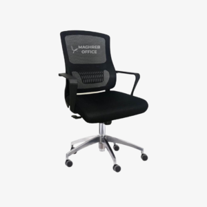 Siège de salle de réunion avec base traîneau chromée et maille respirante