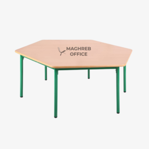 Table octogonale avec pieds métalliques