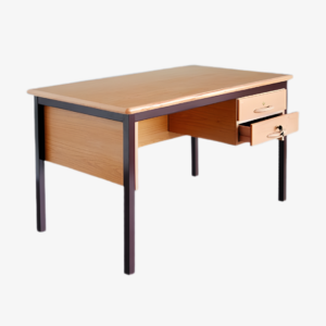 Bureau scolaire en bois avec structure métallique
