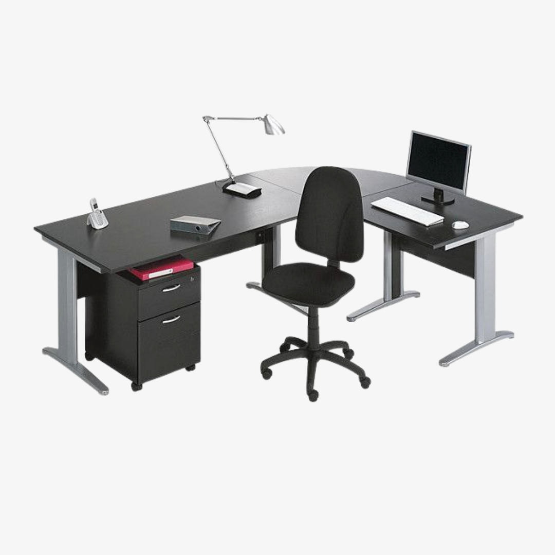 Bureau semi métallique avec angle de laison 90°
